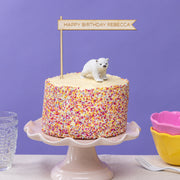 Personalised Three Wooden Flag Birthday Cake Toppers