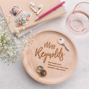 Personalised Best Teacher Wooden Trinket Tray