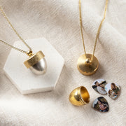 Personalised Acorn Photo Locket Necklace For Her