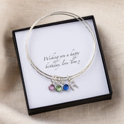 Personalised Swarovski Birthstone And Initial Bangle
