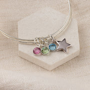 Personalised Swarovski Birthstone And Star Bangle