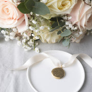 Personalised Vintage Antique Gold Round Wedding Bouquet Locket