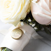 Personalised Vintage Antique Gold Round Wedding Bouquet Locket