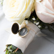 Personalised Vintage Antique Gold Round Wedding Bouquet Locket