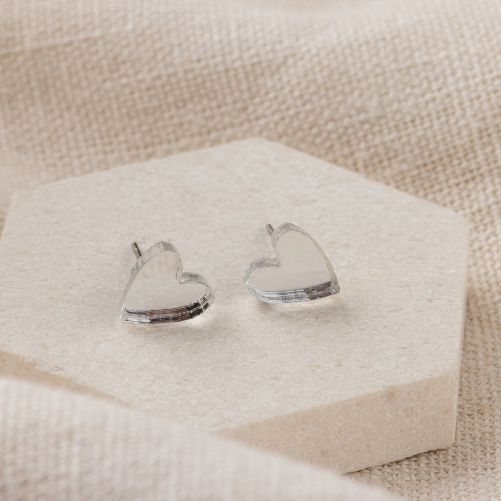 Personalised Mother's Day Acrylic Heart Stud Earrings