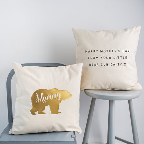 Personalised Limited Edition Gold Bear Cushion
