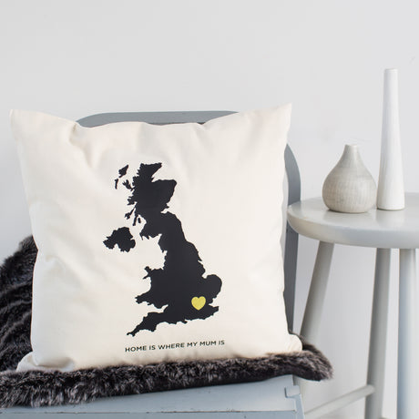 Personalised Home Is Where My Mum Is Cushion