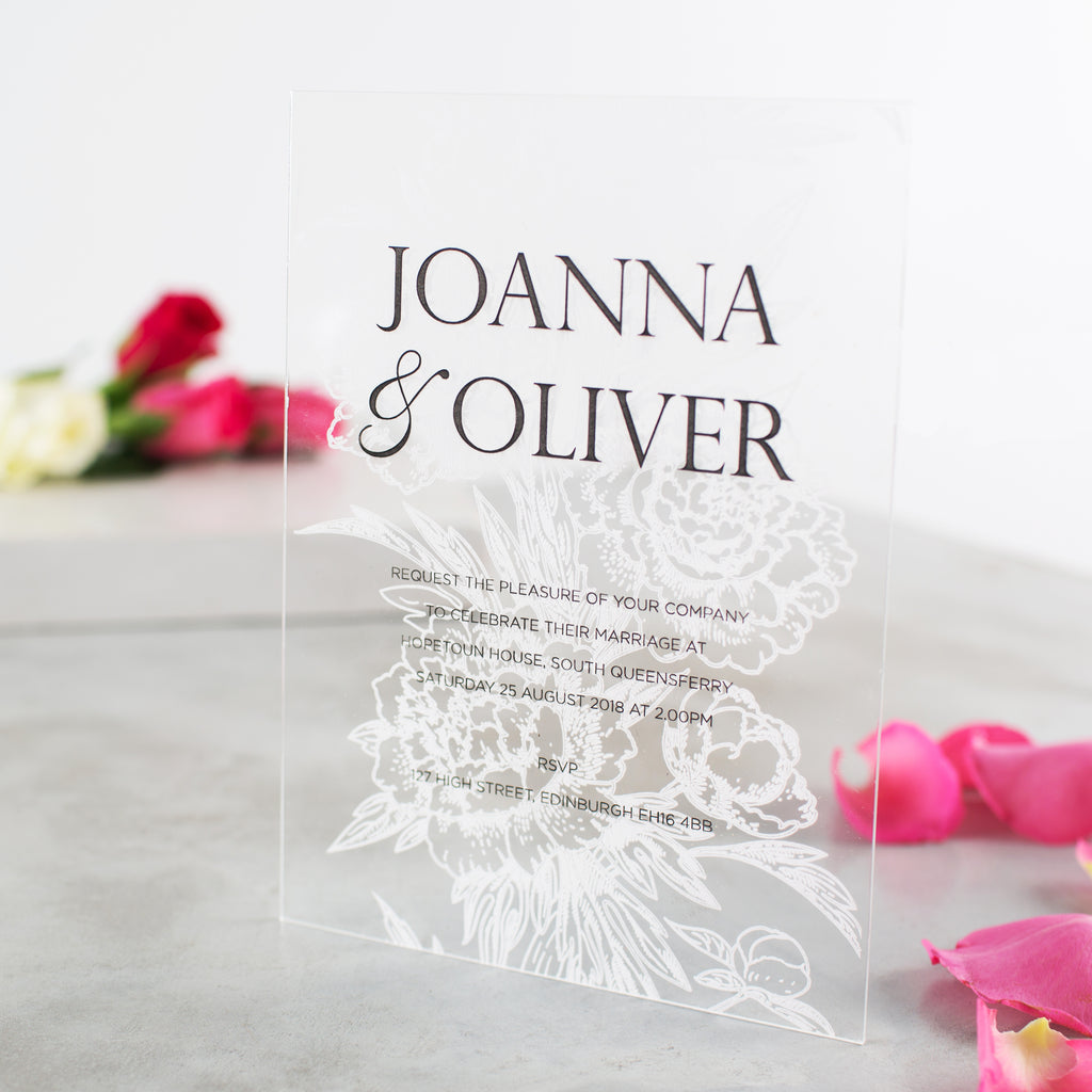 Personalised Acrylic Floral Wedding Invitations