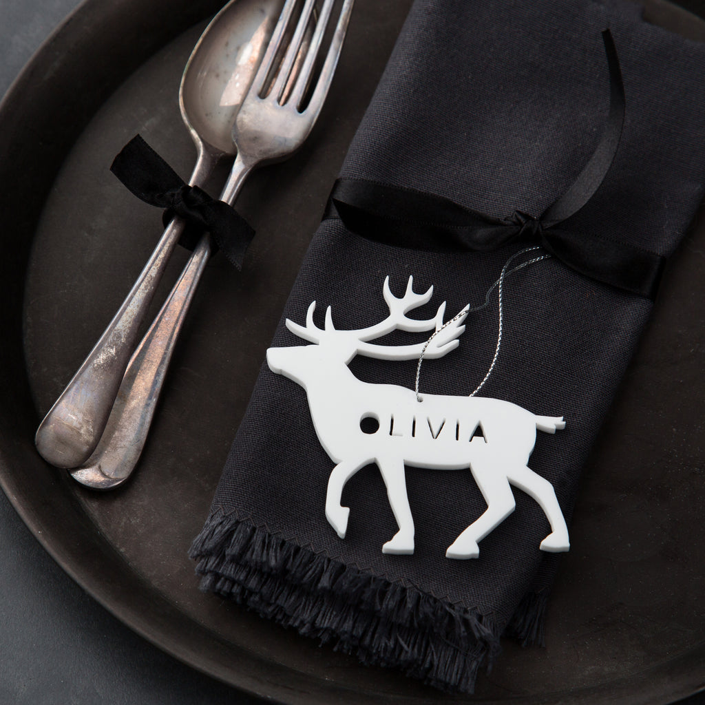 Personalised Reindeer Napkin Place Setting