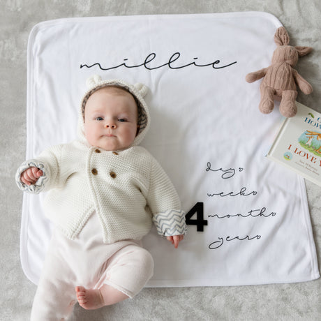 Personalised Baby Milestone Blanket