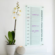 Personalised Tall Family Acrylic Monthly Wall Calendar