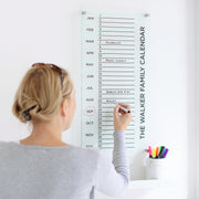Personalised Tall Family Acrylic Monthly Wall Calendar