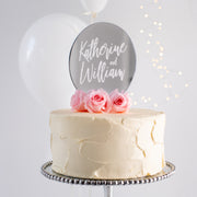 Mirrored Circular Couples Cake Topper