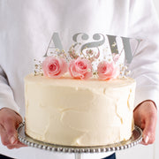 Personalised Elegance Couples Initials Cake Topper