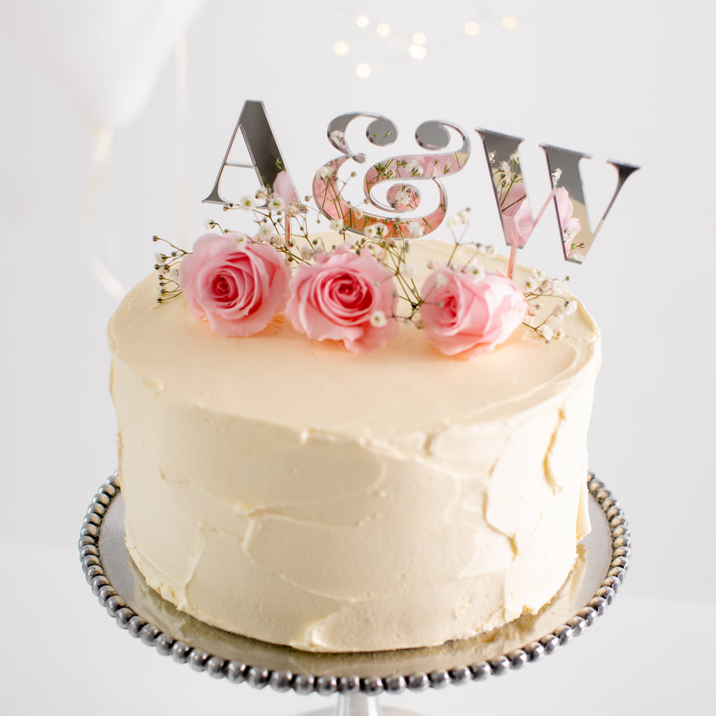 Personalised Elegance Couples Initials Cake Topper