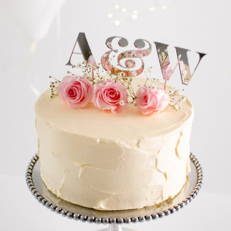 Personalised Elegance Couples Initials Cake Topper