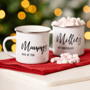 Personalised Family Christmas Enamel Mugs