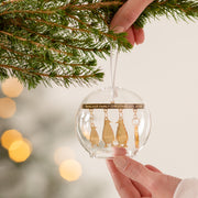 Personalised Penguin Family Glass Dome Bauble