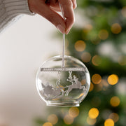 Personalised Christmas Family Sleigh Glass Dome Bauble