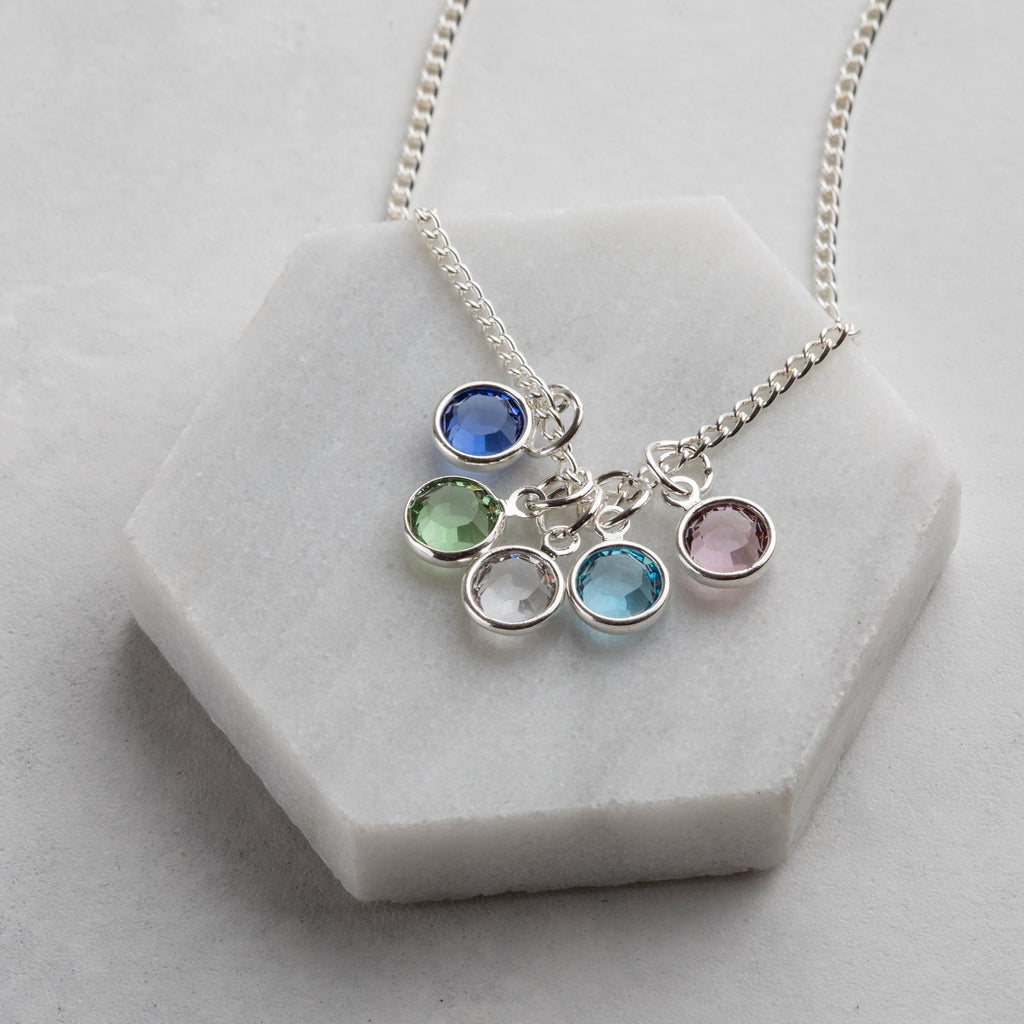 Personalised Birthstone Cluster Necklace