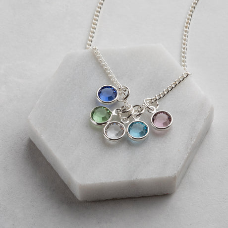 Personalised Birthstone Cluster Necklace