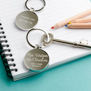 Personalised Number One Teacher Keyring