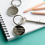 Personalised Number One Teacher Keyring