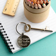 Personalised Number One Teacher Keyring