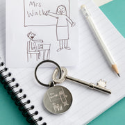 Personalised Child's Drawing Teacher Keyring