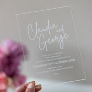 Clear Classic Acrylic Wedding Invitations