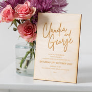 Personalised Classic Wooden Wedding Invitations