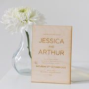 Personalised Classic Wooden Wedding Invitations