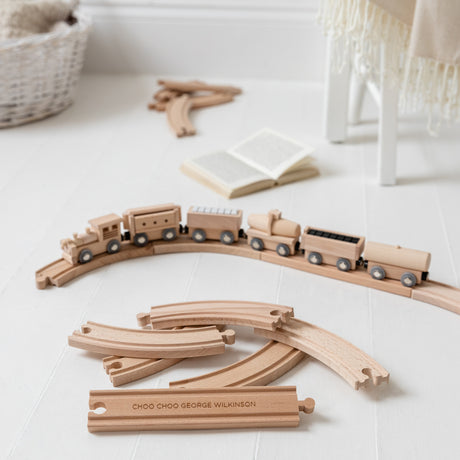 Personalised Wooden Train Set And Oval Track