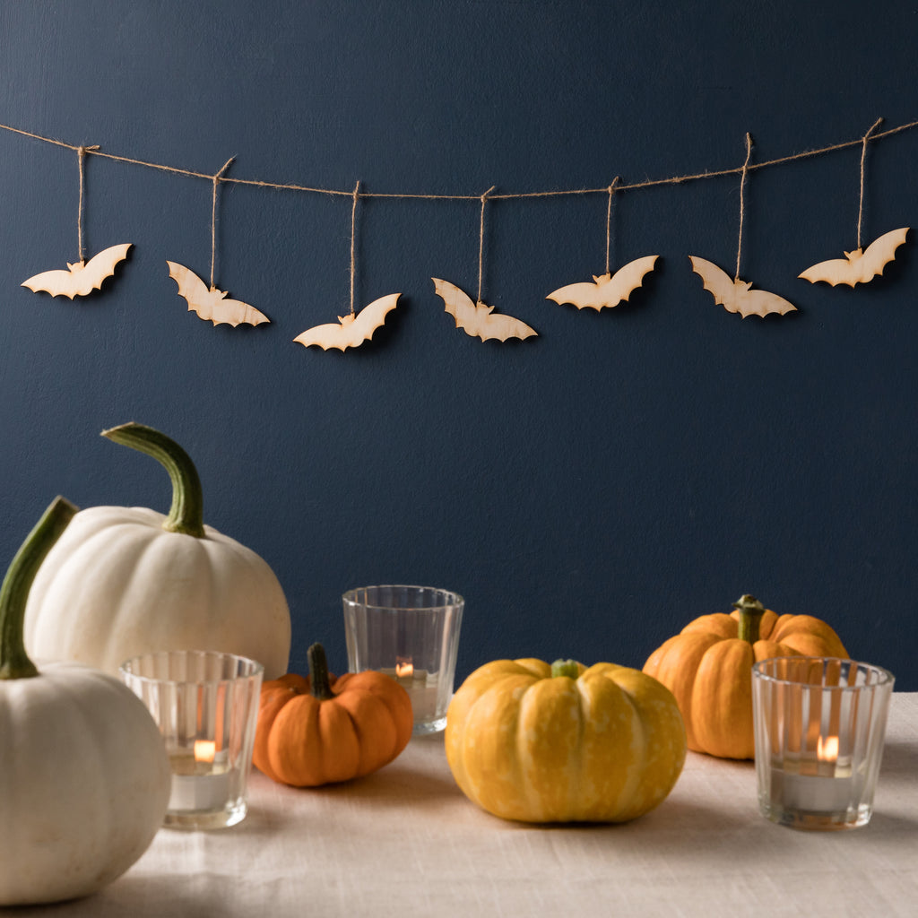 Wooden Bats Halloween Garland