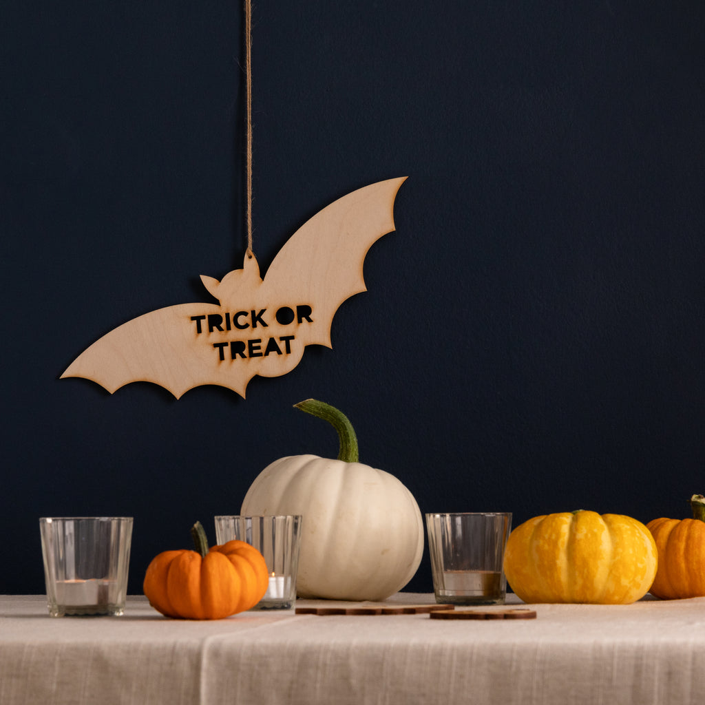 Wooden Trick Or Treat Hanging Door Sign