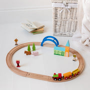 Personalised Wooden City And Countryside Train Set