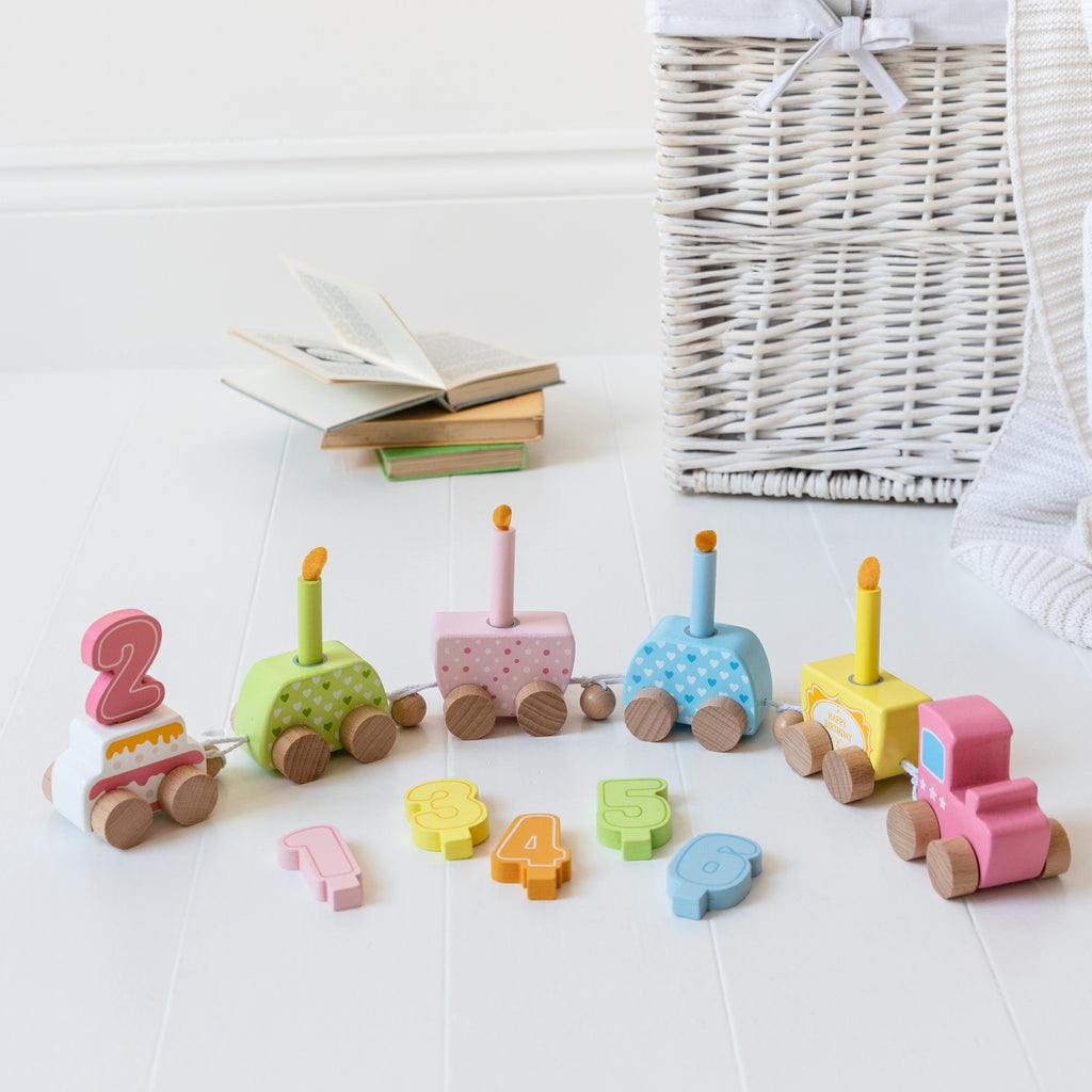 Wooden Birthday Train Set