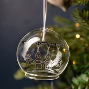 Personalised Gingerbread Family Glass Dome Bauble
