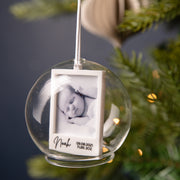 Personalised New Baby Photo Dome Bauble