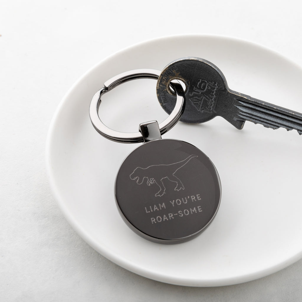 Personalised Roarsome Valentine's Day Keyring