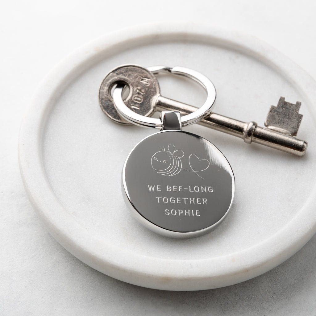 Personalised Bee Long Together Valentine's Keyring