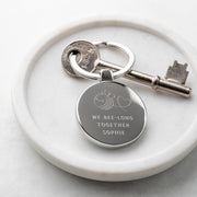 Personalised Bee Long Together Valentine's Keyring