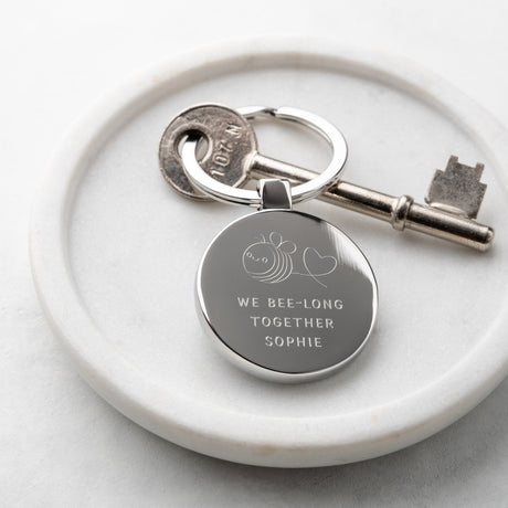 Personalised Bee Long Together Valentine's Keyring