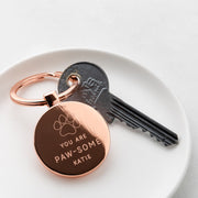 Personalised You Are Pawsome Valentine's Keyring