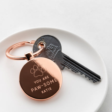 Personalised You Are Pawsome Valentine's Keyring