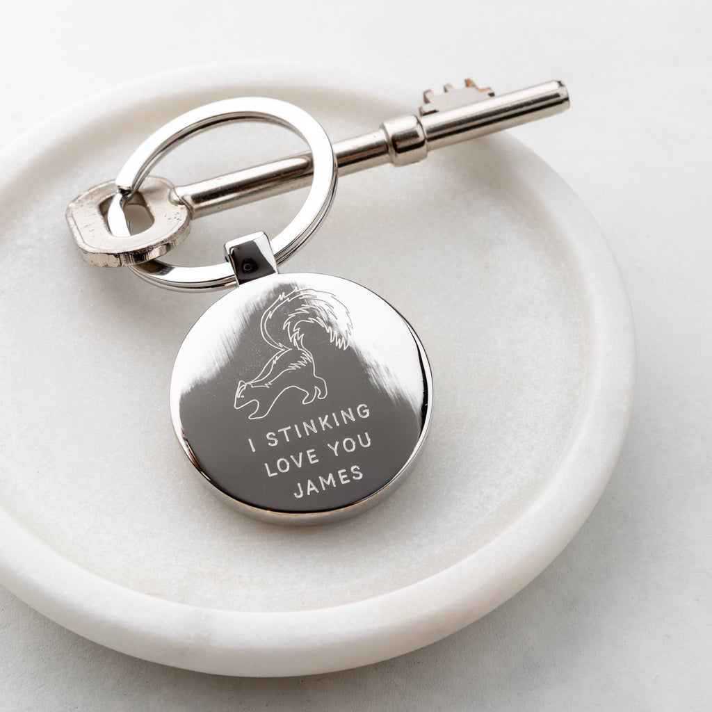 Personalised Stinking Love You Valentine's Keyring