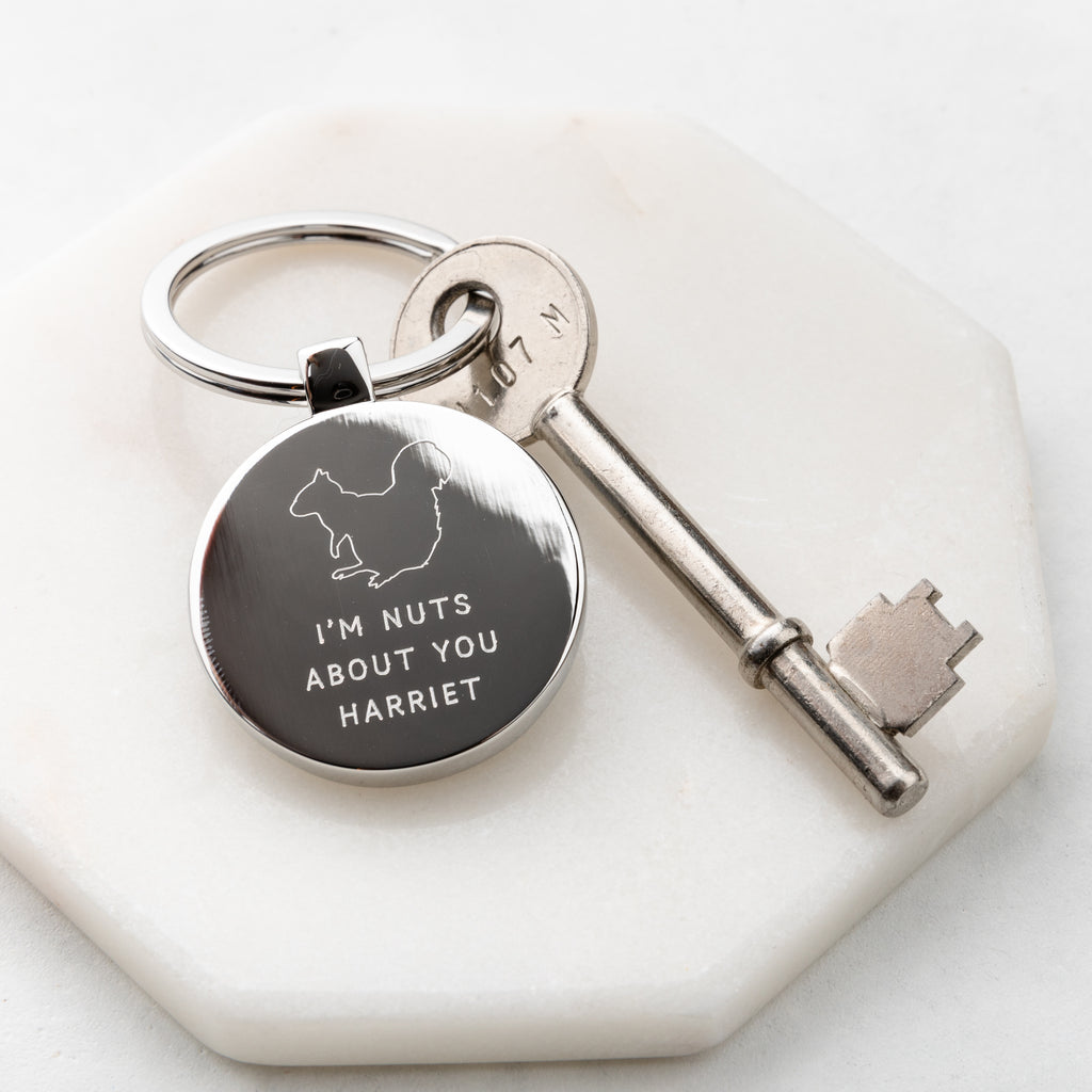 Personalised Squirrel Valentine's Day Keyring