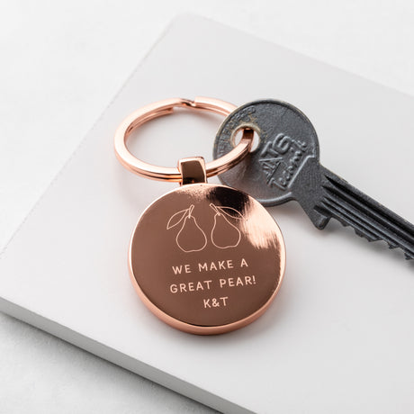 Personalised Great Pear Valentine's Keyring
