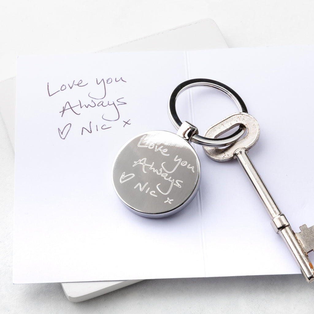 Personalised Handwriting Engraved Mother's Day Keyring