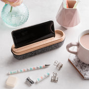 Wooden Pencil Case And Phone Stand For Her